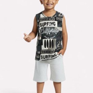 Conjunto Infantil Menino Califórnia Cinza