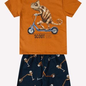 Conjunto Infantil Menino Camaleão Marrom