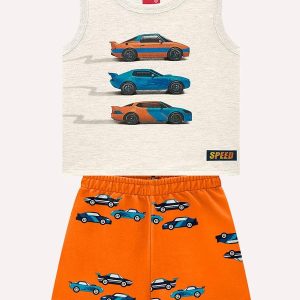 Conjunto Infantil Menino Carros Cinza
