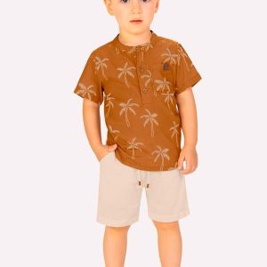 Conjunto Infantil Menino Coqueiros Amarelo