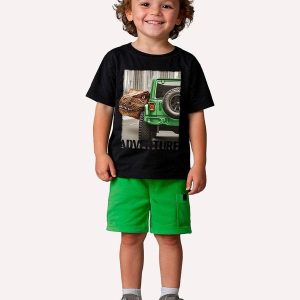 Conjunto Infantil Menino Dinossauro Preto