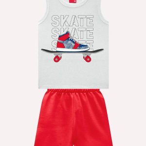 Conjunto Infantil Menino Estampa Cinza