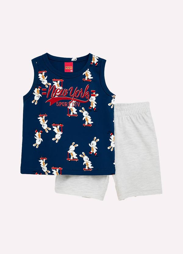 Conjunto Infantil Menino Estampado Azul
