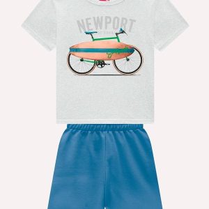 Conjunto Infantil Menino Estampas Cinza