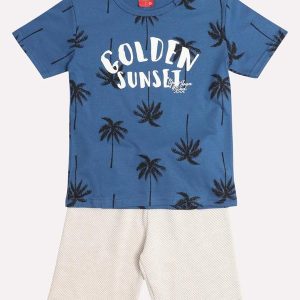 Conjunto Infantil Menino Lettering Azul