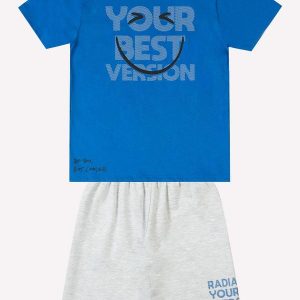 Conjunto Infantil Menino Lettering Azul