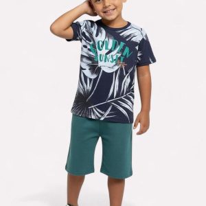 Conjunto Infantil Menino Lettering Azul Marinho
