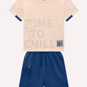 Conjunto Infantil Menino Lettering Bege