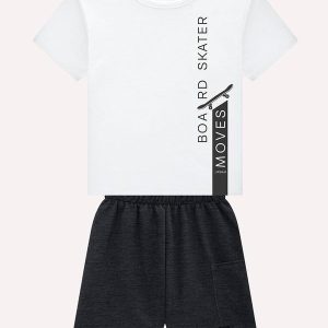 Conjunto Infantil Menino Lettering Branco