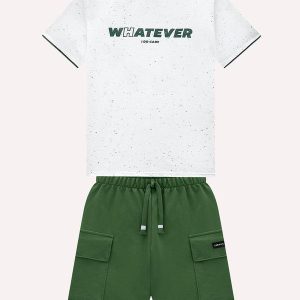 Conjunto Infantil Menino Lettering Branco