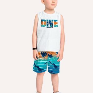 Conjunto Infantil Menino Lettering Branco