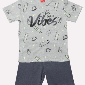 Conjunto Infantil Menino Lettering Cinza