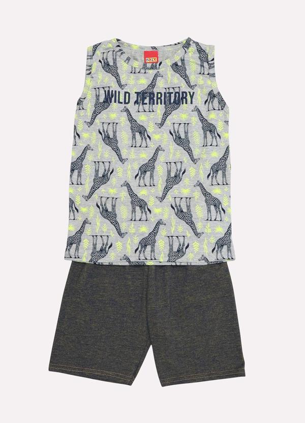 Conjunto Infantil Menino Lettering Cinza