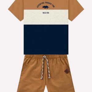 Conjunto Infantil Menino Lettering Marrom