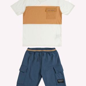 Conjunto Infantil Menino Lettering Off White