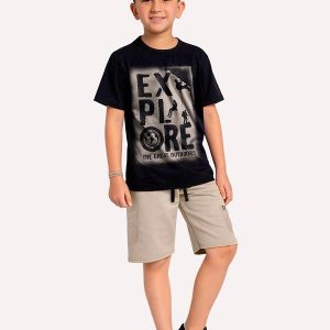 Conjunto Infantil Menino Lettering Preto