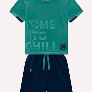 Conjunto Infantil Menino Lettering Verde