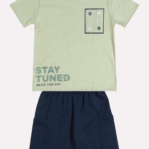 Conjunto Infantil Menino Lettering Verde