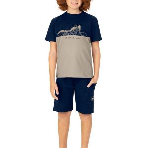 Conjunto Infantil Menino Moto Marinho