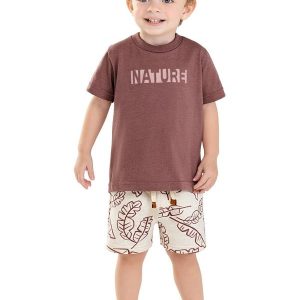 Conjunto Infantil Menino Nature Aveludado Marrom
