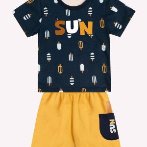 Conjunto Infantil Menino Picolés Azul Marinho