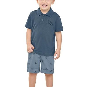 Conjunto Infantil Menino Polo Lagosta Azul