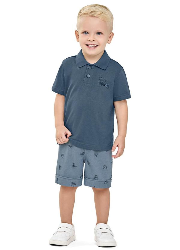 Conjunto Infantil Menino Polo Lagosta Azul