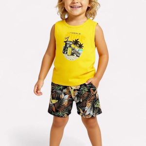Conjunto Infantil Menino Praia Amarelo
