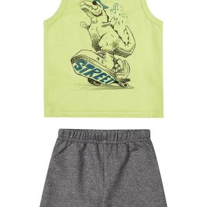 Conjunto Infantil Menino Regata Estampada Verde