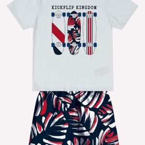 Conjunto Infantil Menino Skate Cinza
