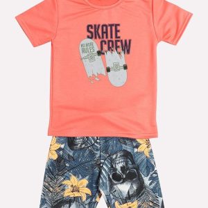 Conjunto Infantil Menino Skate Vermelho