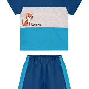 Conjunto Infantil Menino Tigre Azul