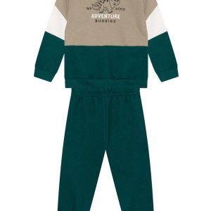 Conjunto Infantil Menino de Dinossauro Marrom