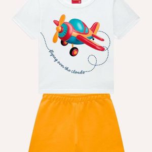 Conjunto Infantil Menino em Algodão Branco