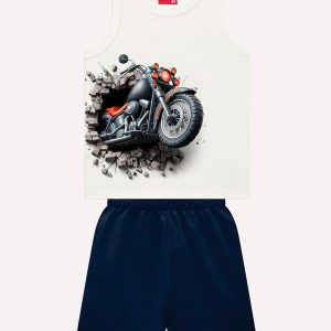 Conjunto Infantil Menino em Algodão Off White