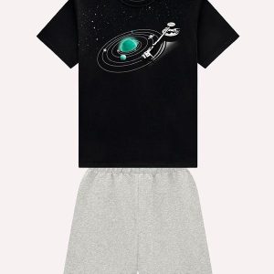 Conjunto Infantil Menino em Algodão Preto