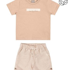 Conjunto Infantil Tecido Eco Menino Marrom