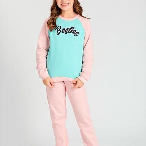 Conjunto Infantil de Moletom Besties Rosa