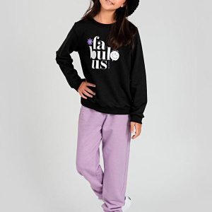 Conjunto Infantil de Moletom Fabulous Preto