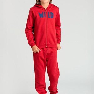 Conjunto Infantil de Moletom Wild Vermelho