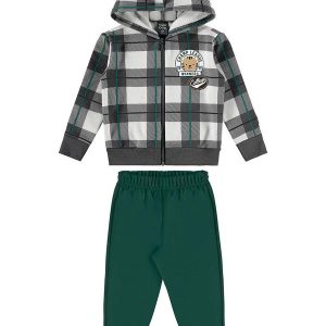 Conjunto Jaqueta Xadrez Calça Cinza