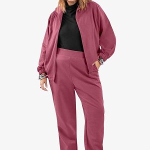 Conjunto Jaqueta com Calça Moletom Vermelho