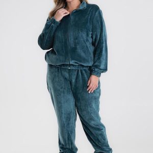 Conjunto Jaqueta com Calça em Plush Verde