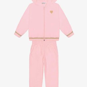 Conjunto Jaqueta com Capuz Calça Plush Rosa