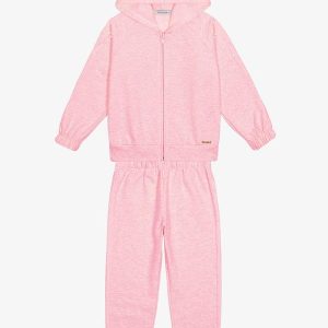 Conjunto Jaqueta com Capuz e Calça Rosa