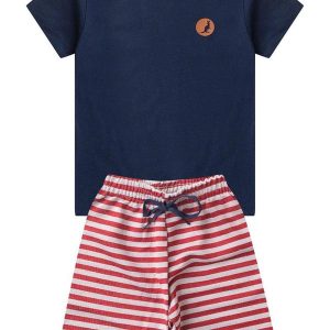 Conjunto Juvenil Menino Verão Minimalista Azul