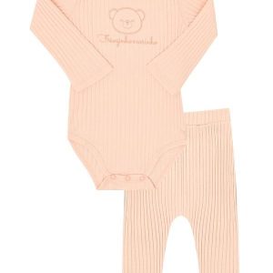 Conjunto Malha Canelada Rosa