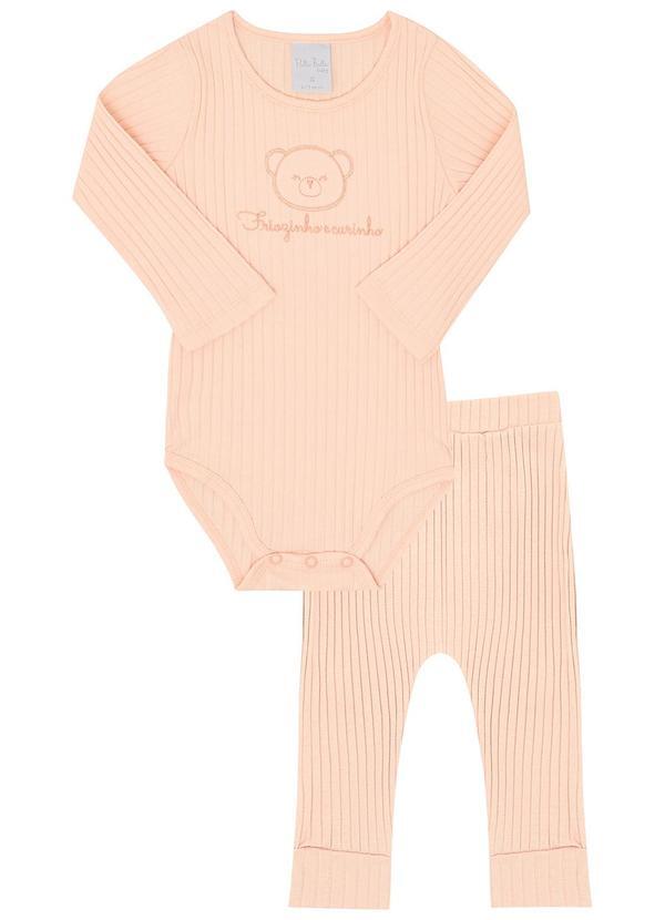 Conjunto Malha Canelada Rosa