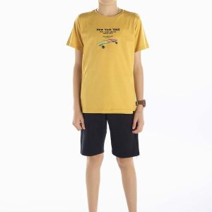 Conjunto Meia Malha Amarelo