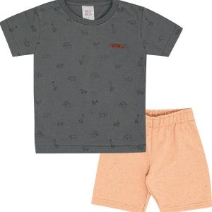 Conjunto Meia Malha Cinza